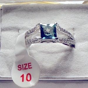 Lab created purple rainbow topaz on .925 solid Sterling silver